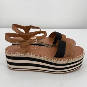 NEW Kate Spade New York Women's Picnic Brown & Black Platform Sandals Size 10